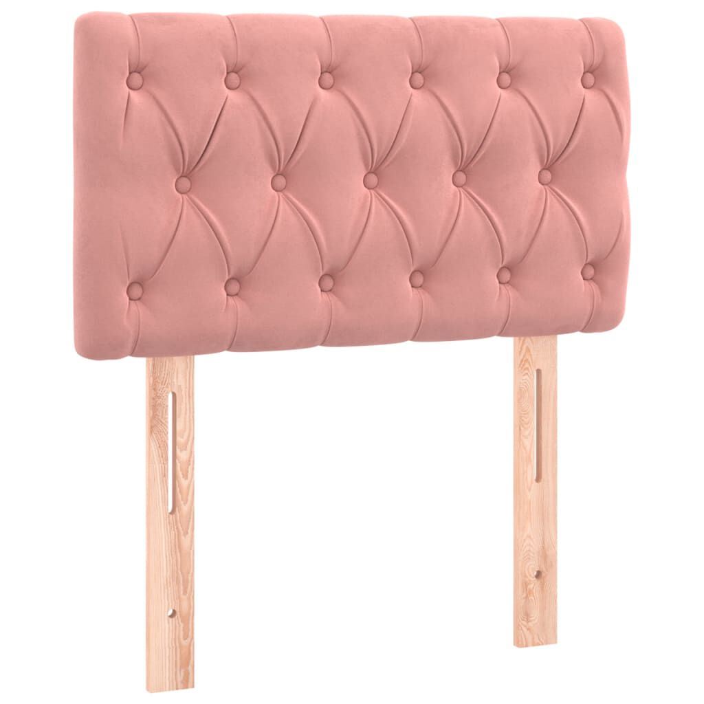 vidaXL Κρεβάτι Boxspring με Στρώμα Ροζ 80 x 200 εκ. Βελούδινο