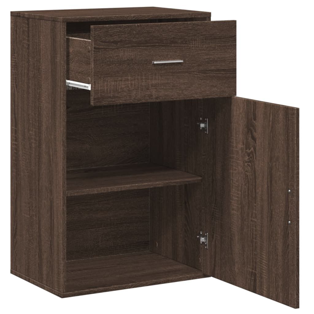 vidaXL Ραφιέρα με Ντουλάπια Καφέ Δρυς 56,5x39x90εκ. Επεξεργασμένο Ξύλο
