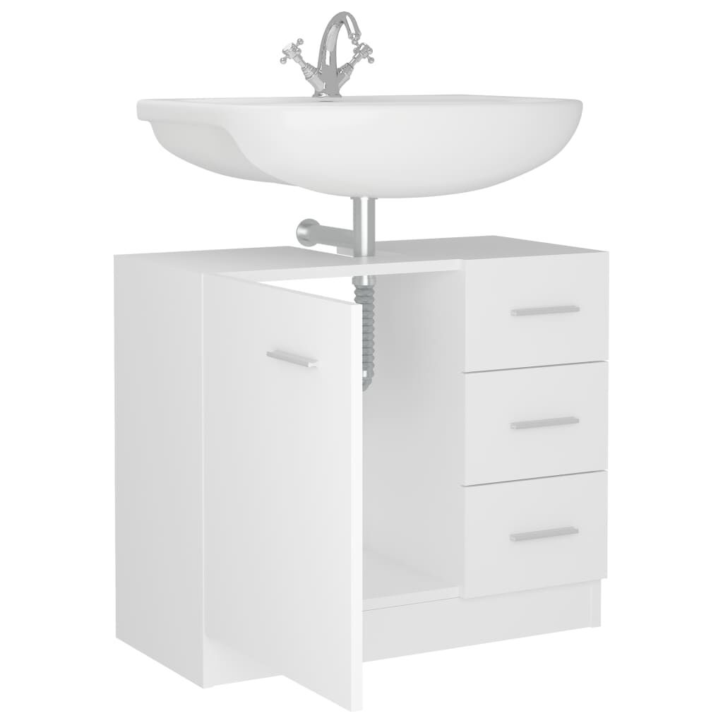 vidaXL Ντουλάπι Νιπτήρα Λευκό 63x30x54 εκ. Επεξ. Ξύλο