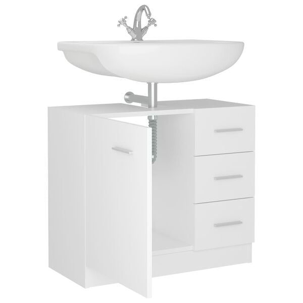 vidaXL Ντουλάπι Νιπτήρα Λευκό 63x30x54 εκ. Επεξ. Ξύλο