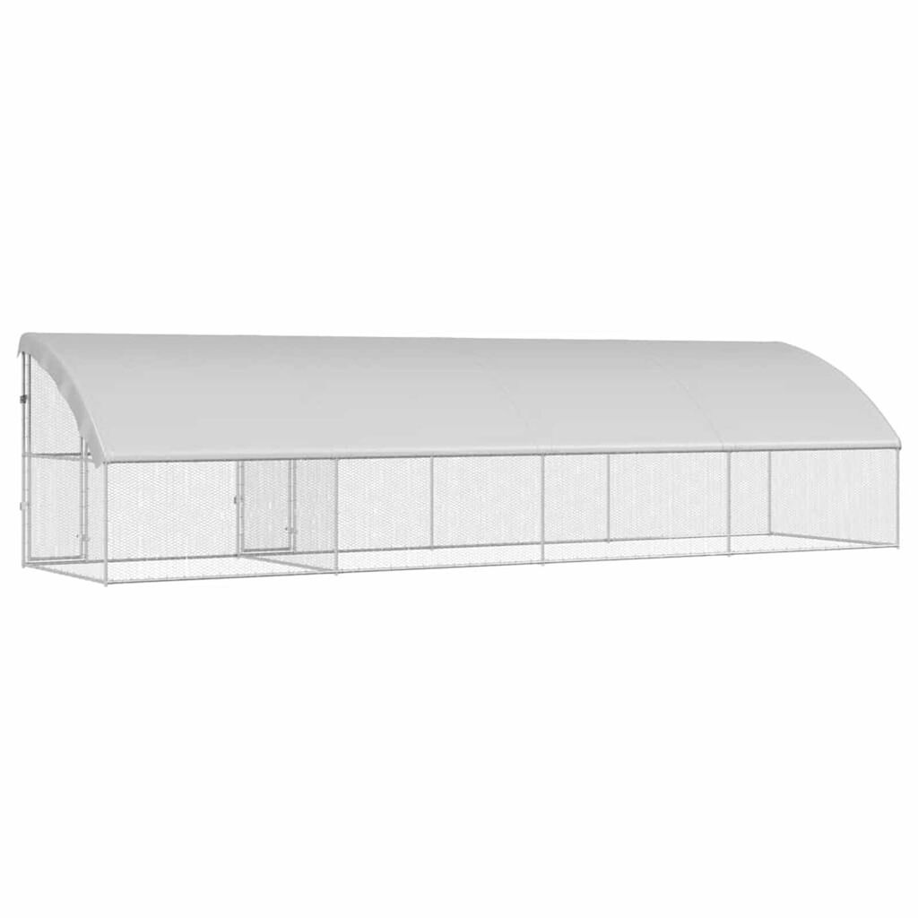 vidaXL Κλουβί για κότες Ασημί 800 x 200 x 198.5 εκ