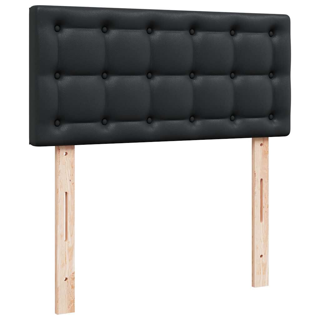 vidaXL Οθωμανικό κρεβάτι με στρώμα Μαύρο 90x200cm Faux Leather