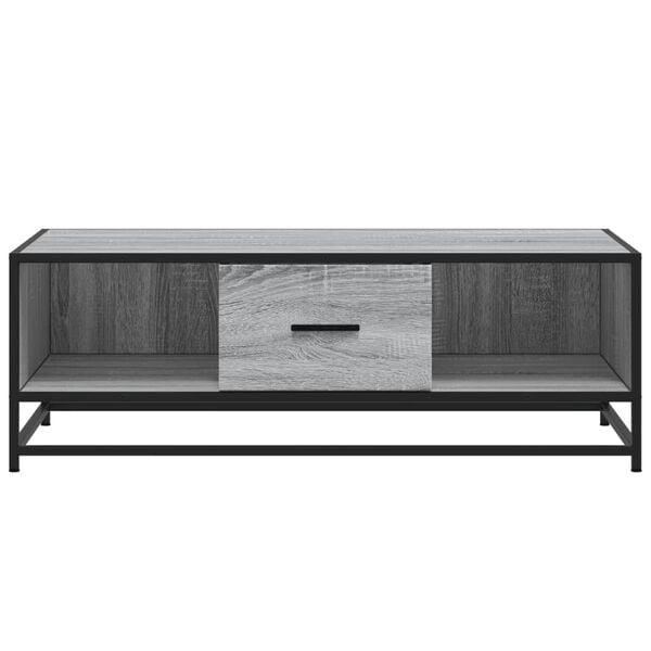 vidaXL Τραπεζάκι Σαλονιού Γκρι Sonoma 100x57x35 εκ Επεξ Ξύλο + Μέταλλο