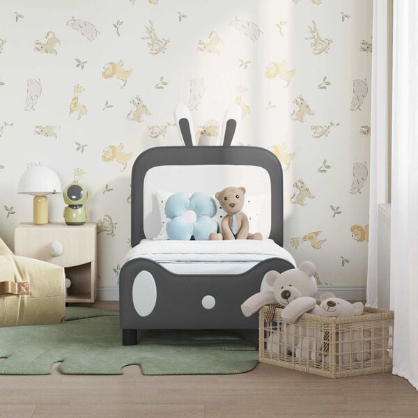 vidaXL Κρεβατική βάση για παιδιά με προσκέφαλο Ανοιχτό γκρι