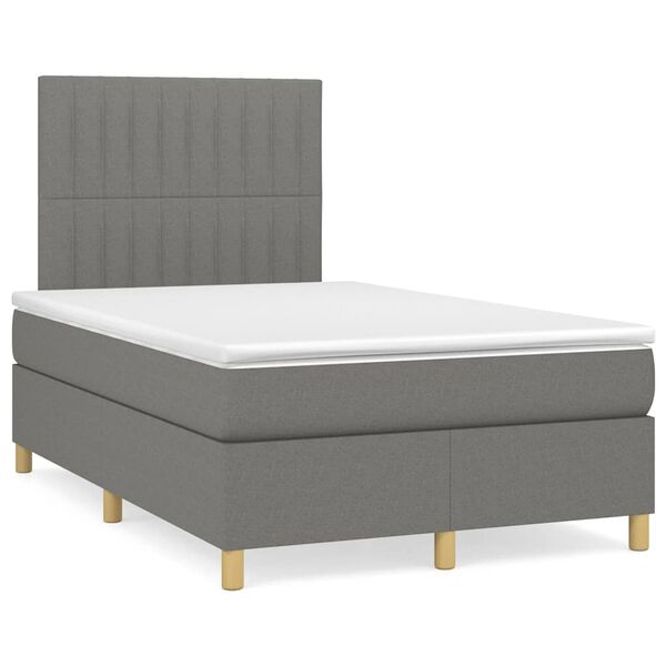 vidaXL &Kappa;&rho;&epsilon;&beta;ά&tau;&iota; Boxspring &mu;&epsilon; &Sigma;&tau;&rho;ώ&mu;&alpha; & LED &Sigma;&kappa;.&Gamma;&kappa;&rho;&iota; 120x190&epsilon;&kappa;. &Upsilon;&phi;&alpha;&sigma;&mu;ά&tau;&iota;&nu;&omicron;