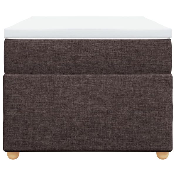vidaXL Κρεβάτι Boxspring με Στρώμα Σκούρο Καφέ 100x200 εκ. Υφασμάτινο
