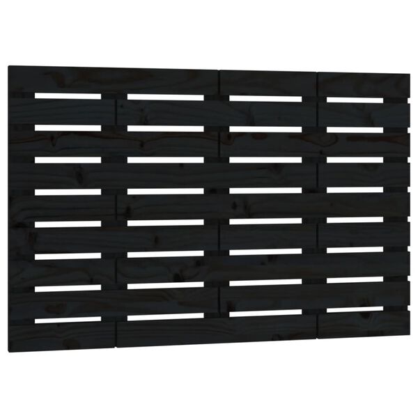 vidaXL Κεφαλάρι Τοίχου Μαύρο 96x3x63 εκ. από Μασίφ Ξύλο Πεύκου