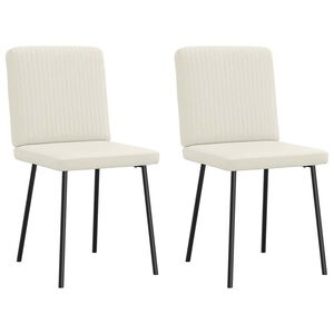 vidaXL Καρέκλες Τραπεζαρίας 2 τεμ. Κρεμ Βελούδινες