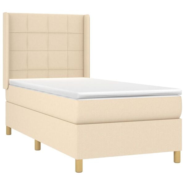 vidaXL &Kappa;&rho;&epsilon;&beta;ά&tau;&iota; Boxspring &mu;&epsilon; &Sigma;&tau;&rho;ώ&mu;&alpha; &Kappa;&rho;&epsilon;&mu; 90x200 &epsilon;&kappa;.&Upsilon;&phi;&alpha;&sigma;&mu;ά&tau;&iota;&nu;&omicron;