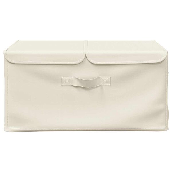vidaXL Κουτί Αποθήκευσης Κρεμ 50 x 30 x 25 εκ. Υφασμάτινο
