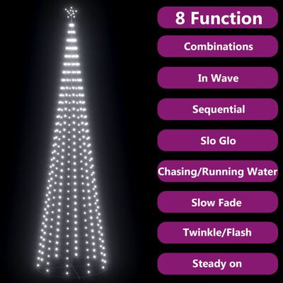 vidaXL Χριστουγεννιάτικο Δέντρο Κώνος 752 LED Ψυχρό Λευκό 160x500 εκ.