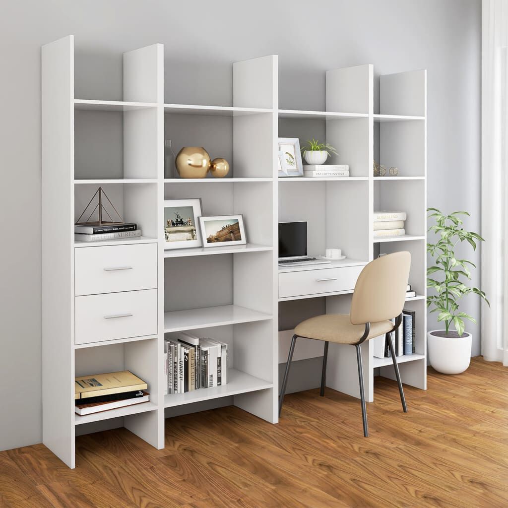 vidaXL Βιβλιοθήκη Λευκή 60 x 35 x 180 εκ. από Επεξ. Ξύλο