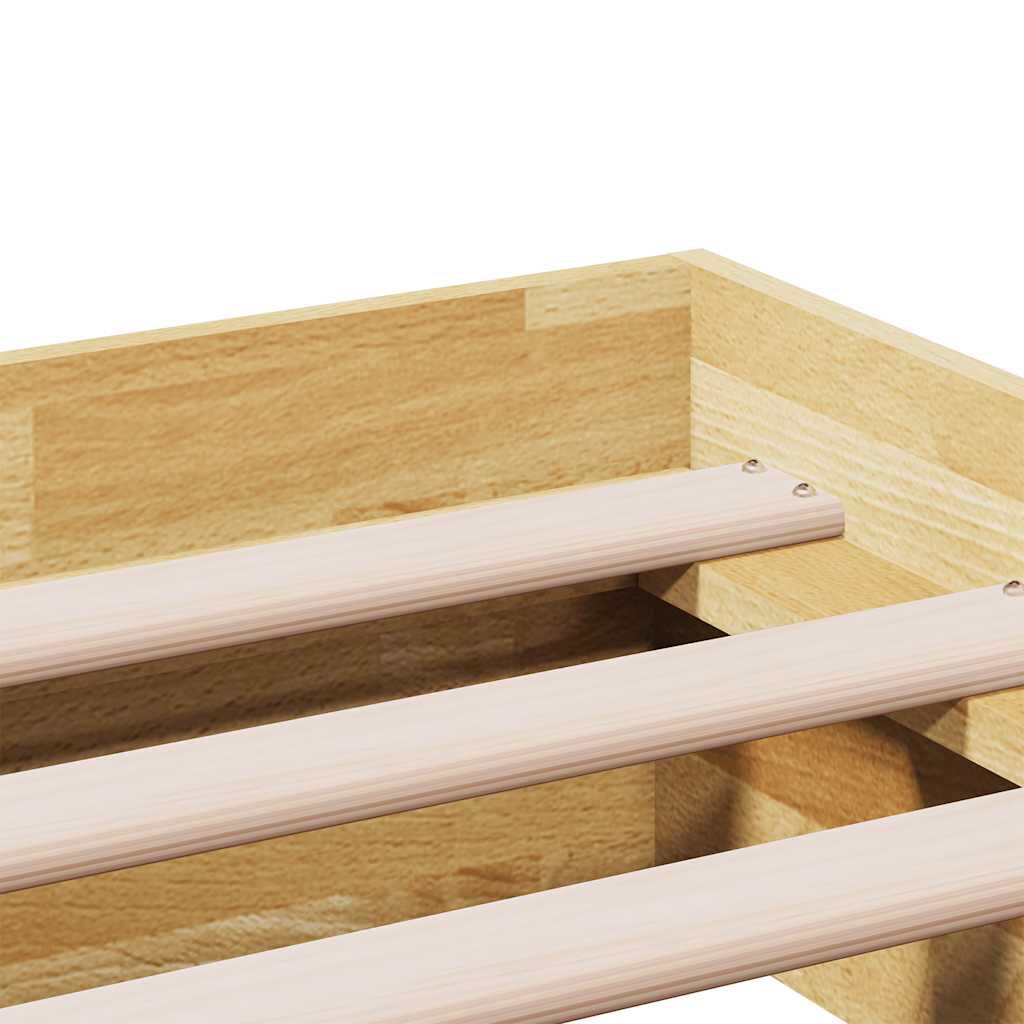 vidaXL Πλαίσιο κρεβατιού χωρίς στρώμα 75x190 cm Στερεό ξύλο δρυός