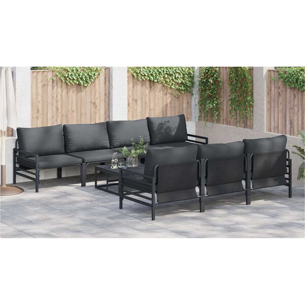 vidaXL Σετ Καναπέ Κήπου με μαξιλάρι με μαξιλάρι 8 pcs Ανθρακί 70 x 70.5 x 31.5 εκ