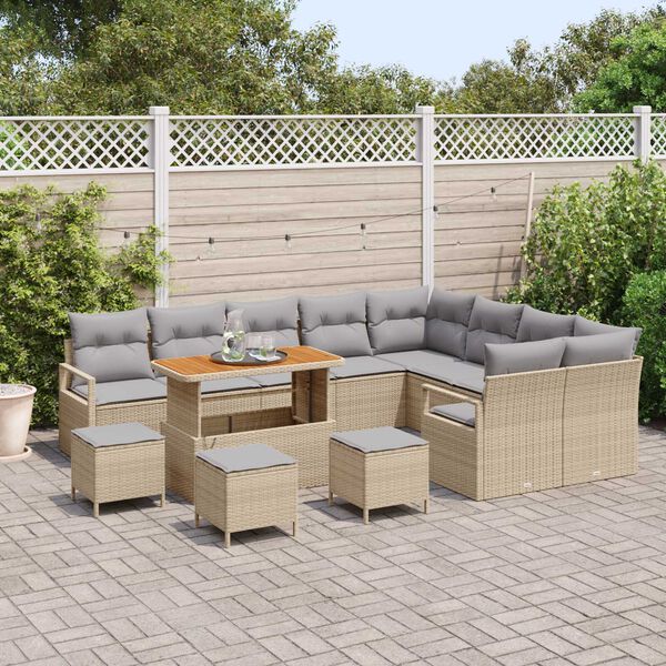 vidaXL Σετ Καναπέ Κήπου 13 pcs Μπεζ, Ανοιχτό Γκρι 110 x 55 x 71 εκ