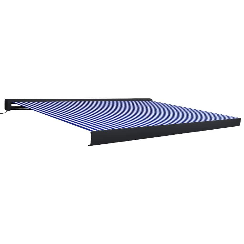 vidaXL Τέντα Κασετίνα με Μοτέρ Μπλε / Λευκή 350 x 250 εκ.