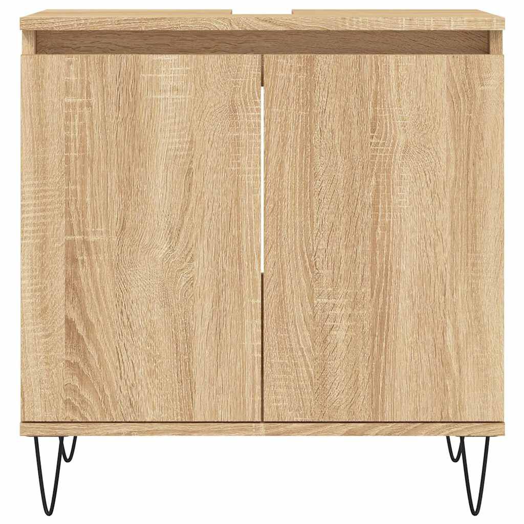 vidaXL Ντουλάπι Μπάνιου Sonoma Δρυς 58 x 33 x 60 εκ. από Επεξεργ. Ξύλο
