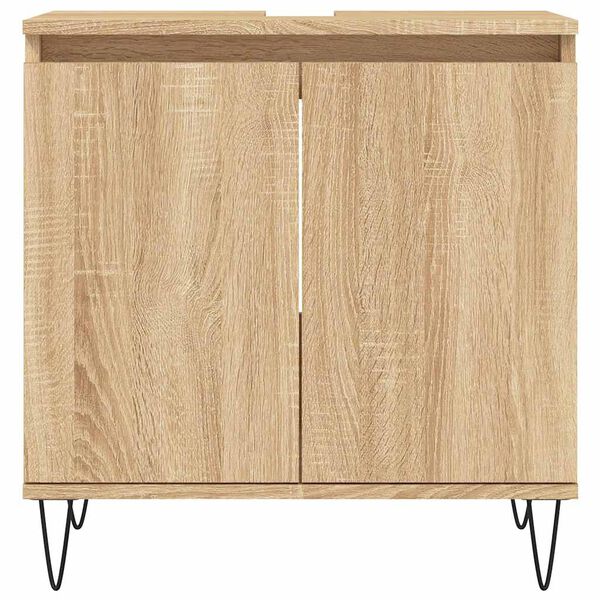 vidaXL Ντουλάπι Μπάνιου Sonoma Δρυς 58 x 33 x 60 εκ. από Επεξεργ. Ξύλο