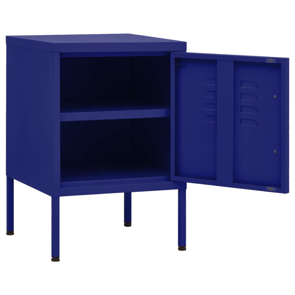 vidaXL Κομοδίνο Ναυτικό Μπλε 35 x 35 x 51 εκ. από Ατσάλι
