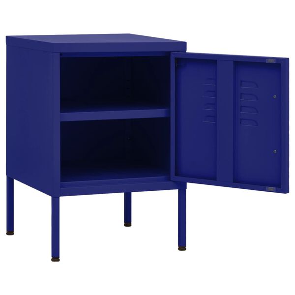 vidaXL Κομοδίνο Ναυτικό Μπλε 35 x 35 x 51 εκ. από Ατσάλι