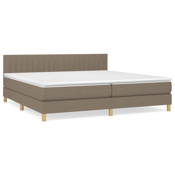 vidaXL &Kappa;&rho;&epsilon;&beta;ά&tau;&iota; Boxspring &mu;&epsilon; &Sigma;&tau;&rho;ώ&mu;&alpha; Taupe 200x200 &epsilon;&kappa;. &Upsilon;&phi;&alpha;&sigma;&mu;ά&tau;&iota;&nu;&omicron;