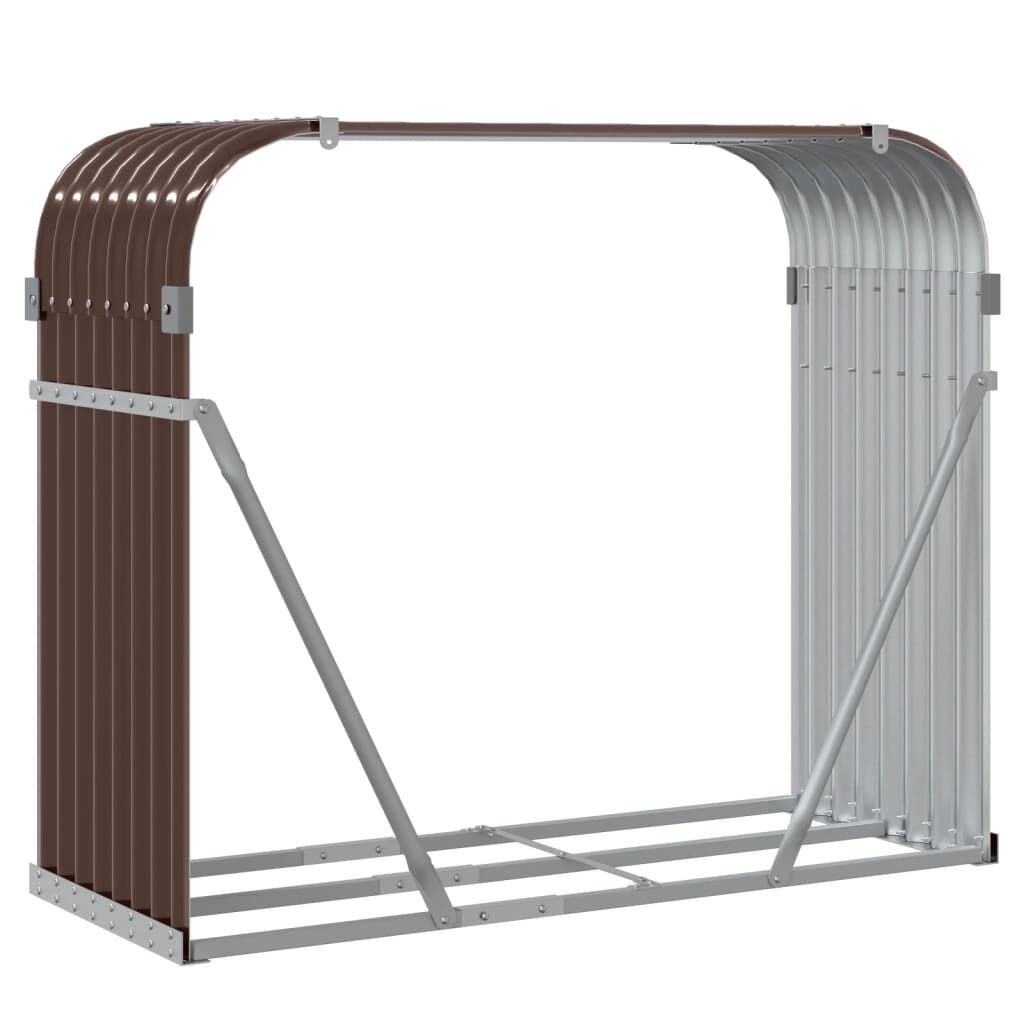 vidaXL Ξυλοθήκη Καφέ 120x45x100 εκ. από Γαλβανισμένο Ατσάλι