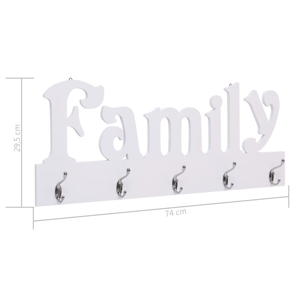 vidaXL Κρεμάστρα Τοίχου «FAMILY» 74 x 29,5 εκ.