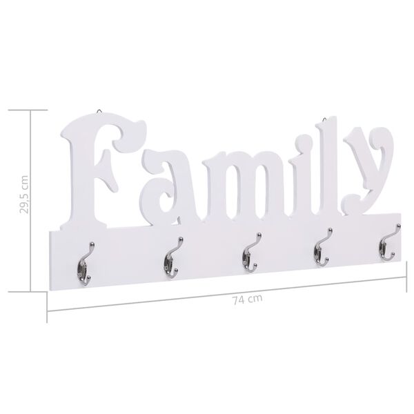 vidaXL Κρεμάστρα Τοίχου «FAMILY» 74 x 29,5 εκ.
