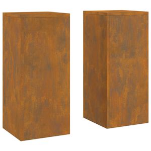 vidaXL Βάση φυτών 2 pcs Σκ rusty 24 x 24 x 55 εκ.