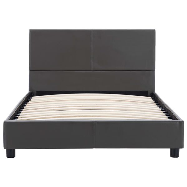 vidaXL Πλαίσιο Κρεβατιού Γκρι 90 x 200 εκ. από Συνθετικό Δέρμα