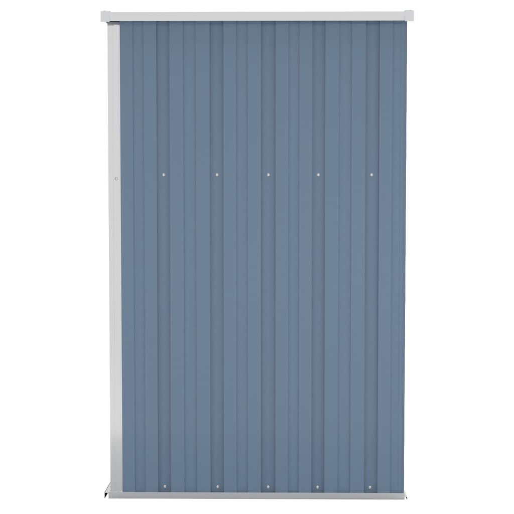 vidaXL Αποθήκη Κήπου Επιτοίχια Γκρι 118x100x178 εκ. Γαλβ. Χάλυβας