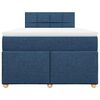 vidaXL Κρεβάτι Boxspring με Στρώμα Μπλε 120x190 εκ. Υφασμάτινο