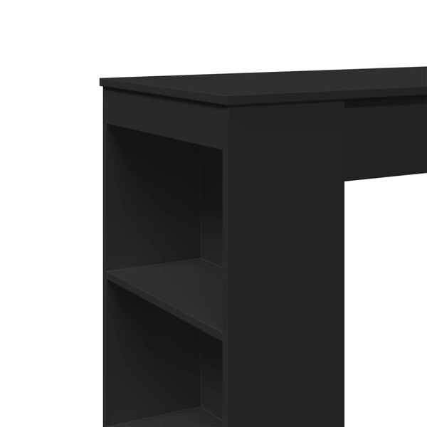 vidaXL Τραπέζι Μπαρ με Ράφια Μαύρο 95x47x103,5 εκ. Επεξεργ. Ξύλο
