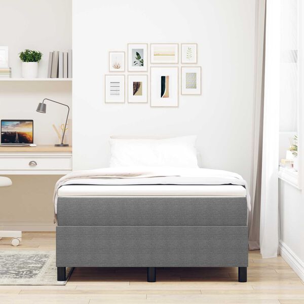 vidaXL Κρεβάτι Box Spring με Στρώμα σε Ανοιχτό Γκρι, Μικρό Διπλό, από Βελούδο