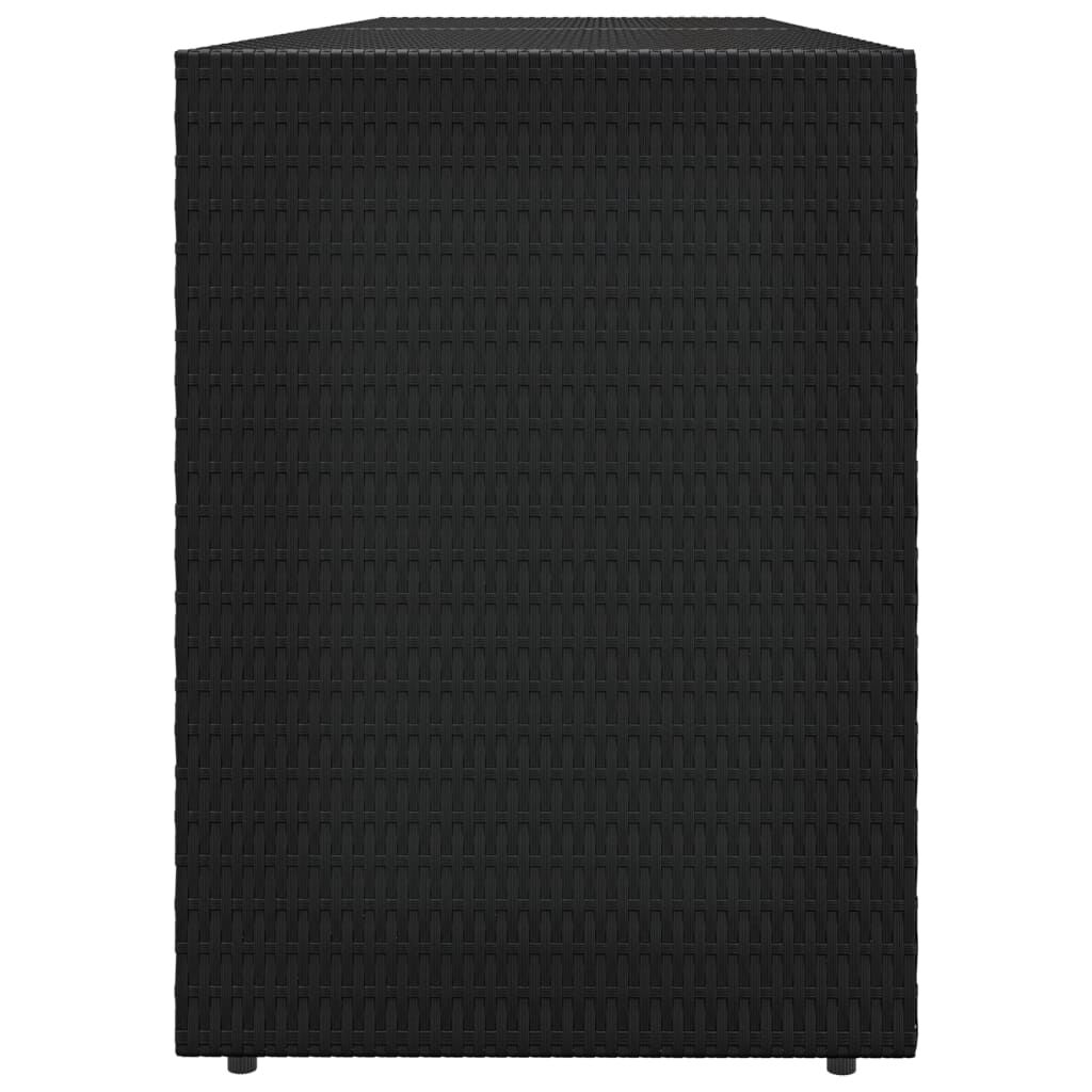 vidaXL Ντουλάπι Αποθήκευσης Κήπου Μαύρο 198x55,5x80 εκ Συνθετικό Ρατάν