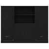 vidaXL Βιβλιοθήκη Μαύρη Οξυά 132 x 35.5 x 103.5 εκ Επεξεργασμένο ξύλο