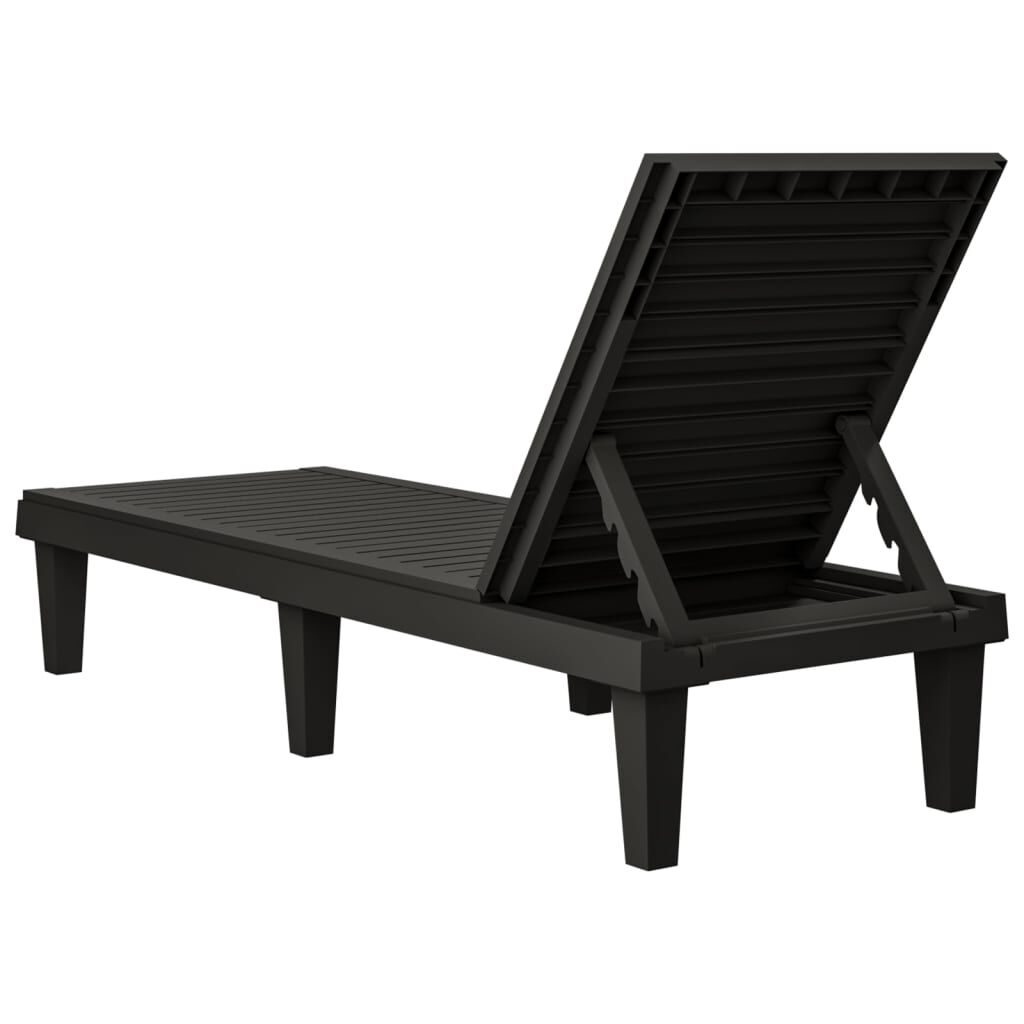vidaXL Ξαπλώστρα Μαύρη 155 x 58 x 83 εκ. από Πολυπροπυλένιο