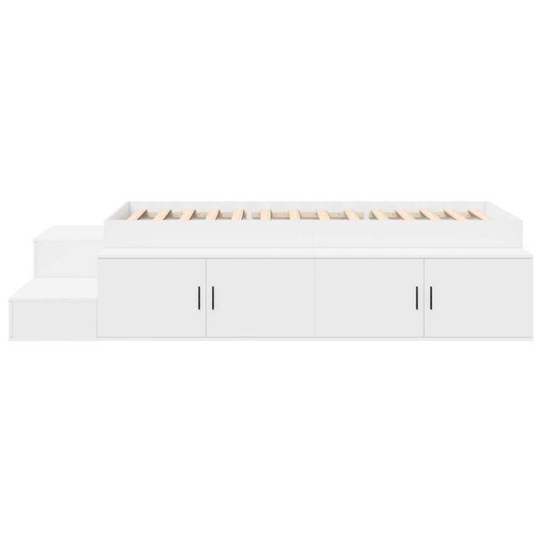 vidaXL Κρεβάτι αποθήκευσης Λευκό 90x190 εκ.