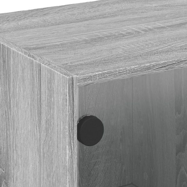 vidaXL Τραπεζάκι Σαλονιού Sonoma Γκρι 68x50x42 εκ. με Γυάλινες Πόρτες