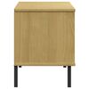 vidaXL Παπουτσοθήκη OSLO Καφέ 106x35x45 εκ. Μασίφ Ξύλο με Μεταλ. Πόδια