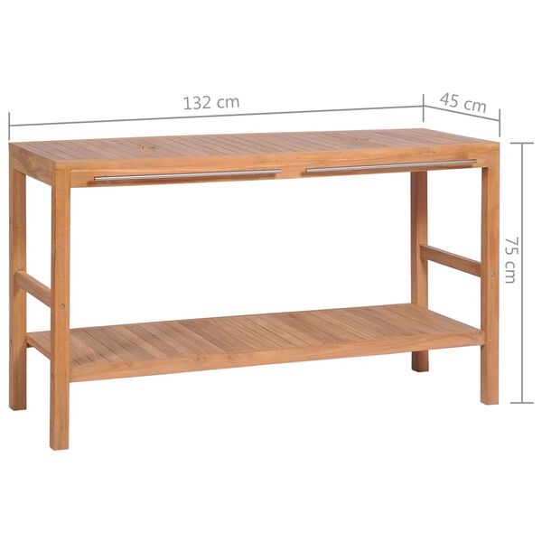 vidaXL Έπιπλο Μπάνιου 132 x 45 x 75 εκ. από Μασίφ Ξύλο Teak