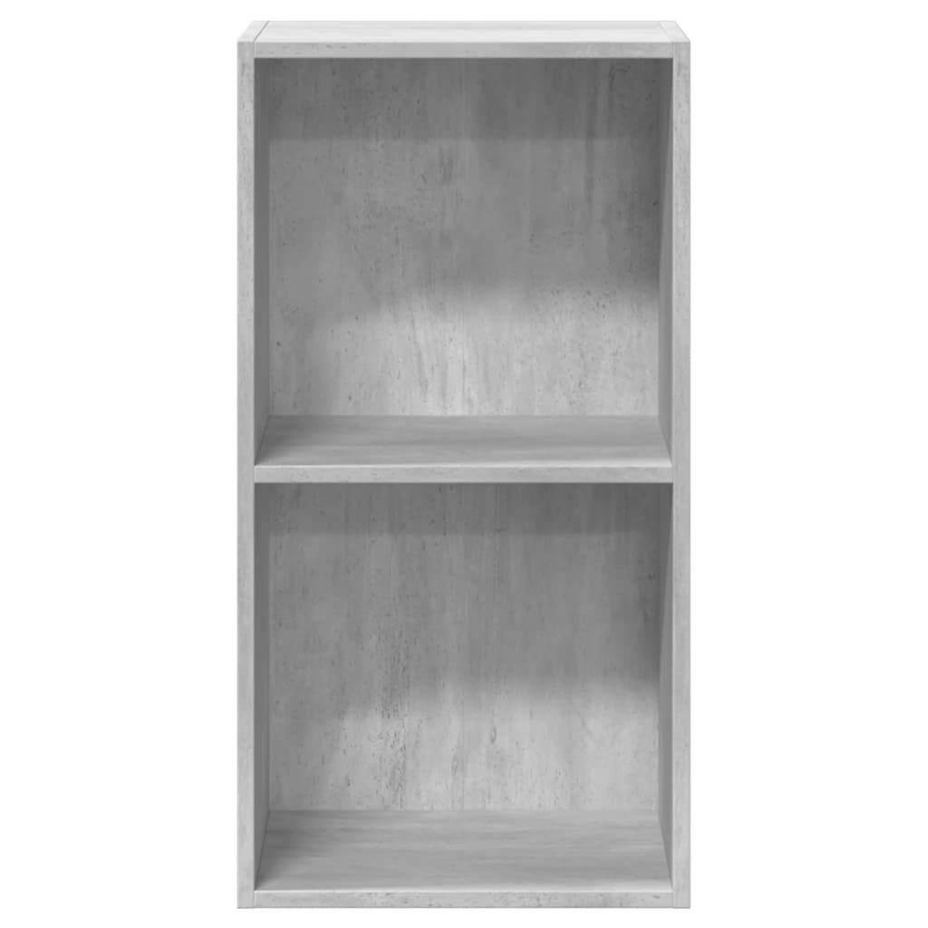 vidaXL Βιβλιοθήκη με 2 Ράφια Γκρι Σκυροδεμ. 40x30x76,5 εκ. Μοριοσανίδα