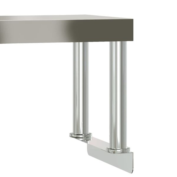 vidaXL Πάγκος Εργασίας Κουζίνας με Ράφι 110x55x120 εκ. Ανοξείδ. Ατσάλι