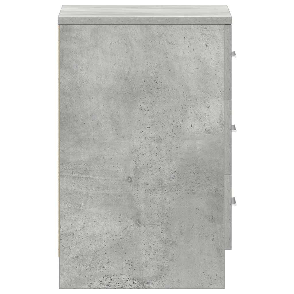 vidaXL Κομοδίνα 2 τεμ. Γκρι Σκυροδέματος 38x35x56 εκ. από Επεξ. Ξύλο