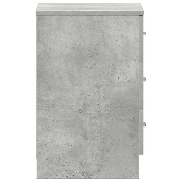 vidaXL Κομοδίνα 2 τεμ. Γκρι Σκυροδέματος 38x35x56 εκ. από Επεξ. Ξύλο