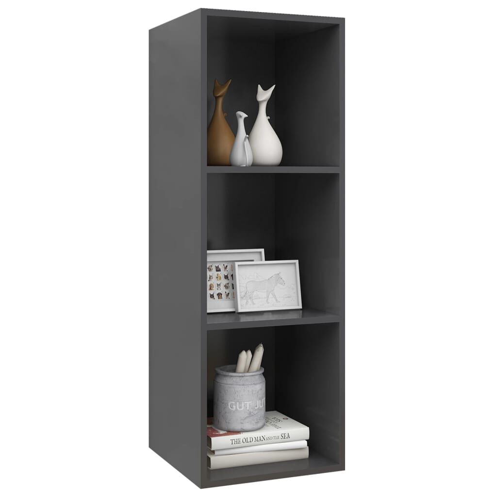 vidaXL Έπιπλο Τηλεόρασης Κρεμαστό Γκρι 37x37x107 εκ. από Επεξ. Ξύλο