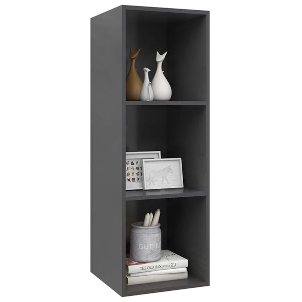 vidaXL Έπιπλο Τηλεόρασης Κρεμαστό Γκρι 37x37x107 εκ. από Επεξ. Ξύλο