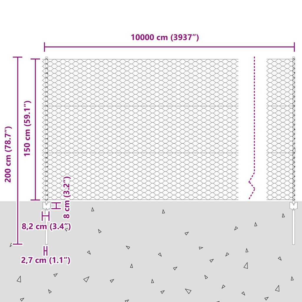 vidaXL Πόρτες Φράχτη 22 τμχ U-Channel 150 εκ Γαλβανισμένο Ατσάλι