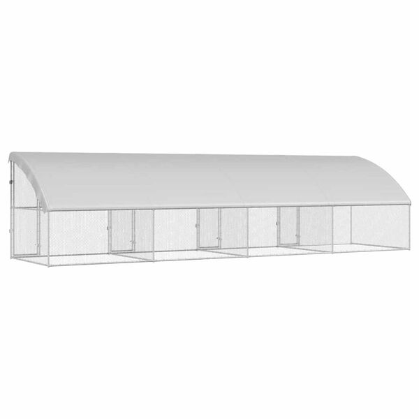 vidaXL Κλουβί για κότες Ασημί 800 x 200 x 198.5 εκ