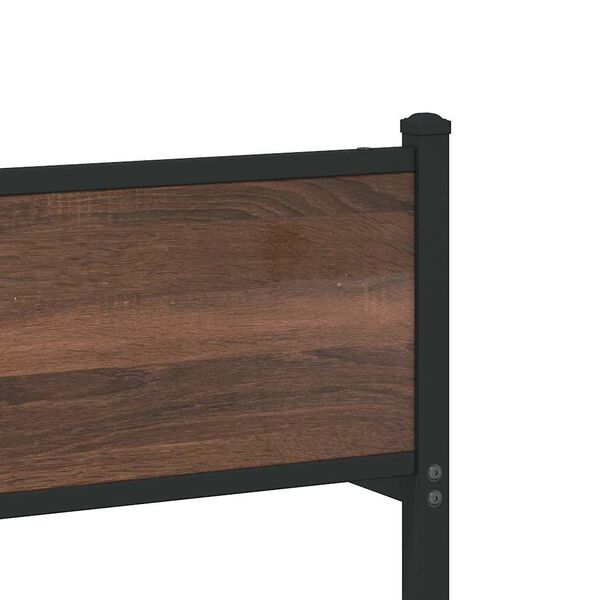 vidaXL Σκελετός Κρεβ. Χωρίς Στρώμα Καφέ Δρυς 200x200 εκ. Μεταλλικό